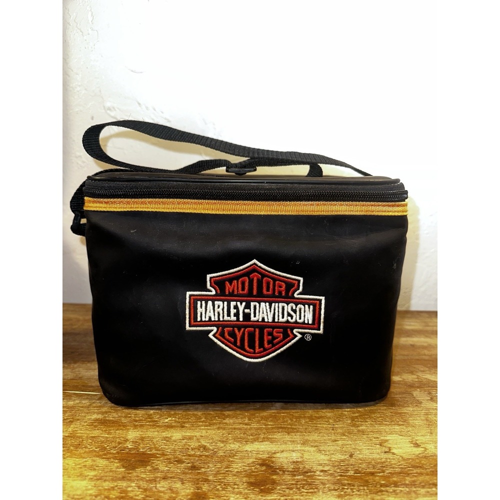 Harley Davidson Motorcycles Insulated Lunchbox Bag Cooler 10x6x7 Embroidered Zip